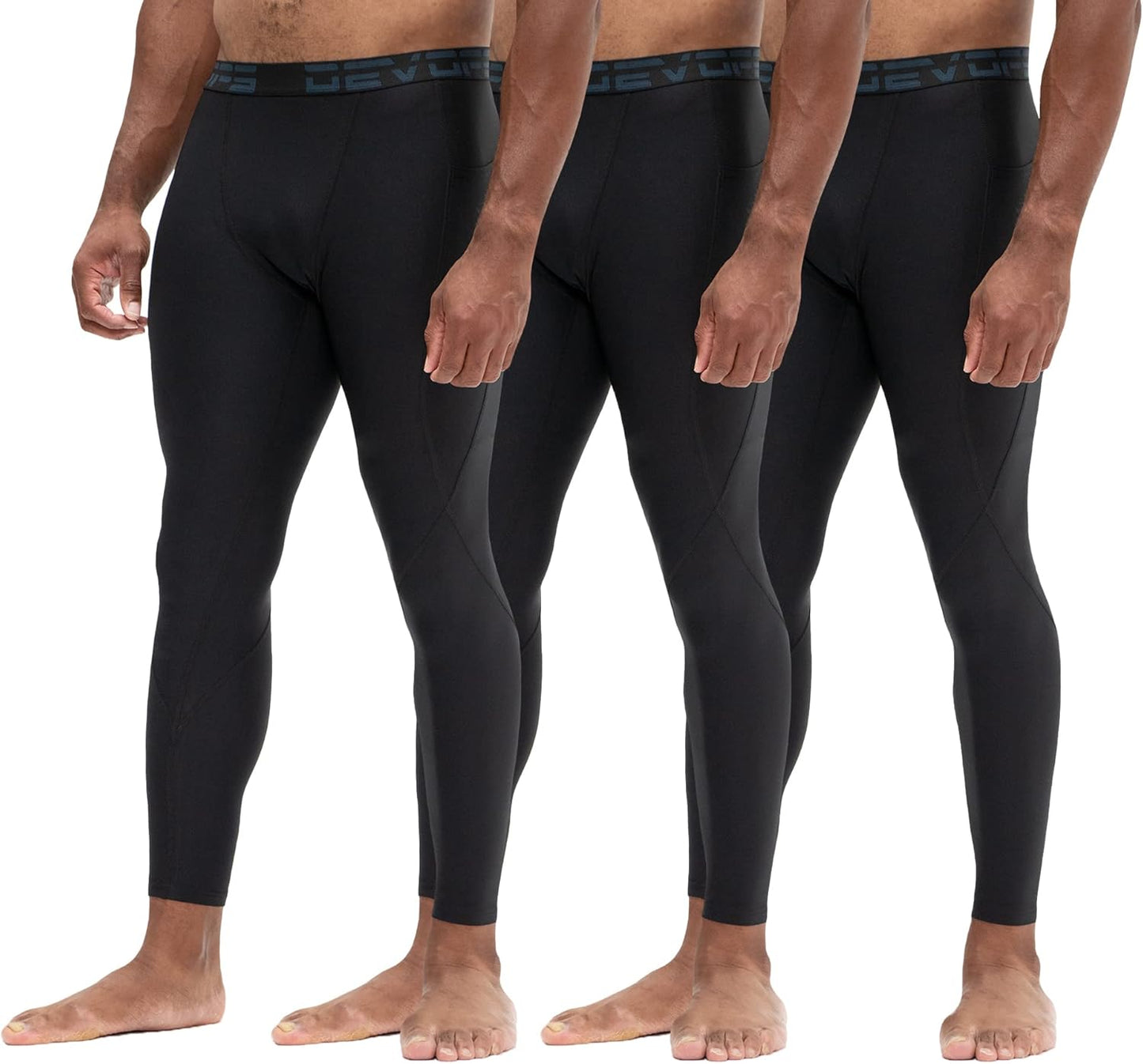 2 or 3 Pack Men'S Compression Pants Athletic Leggings with Pocket/Non-Pocket