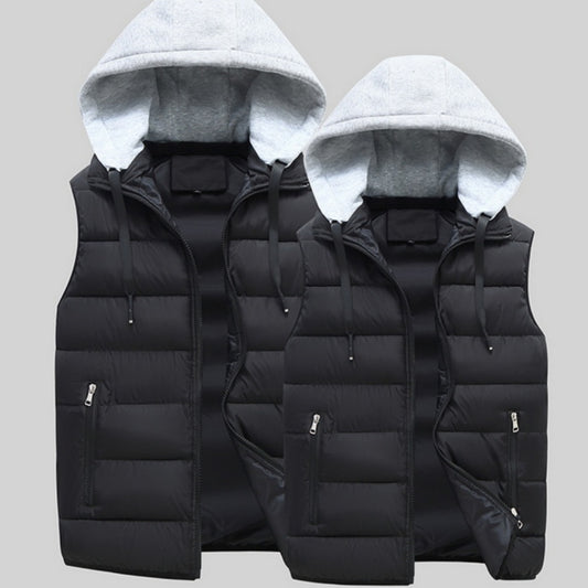 Mens Loose Fit Winter Hooded VestCoat Less Jacket