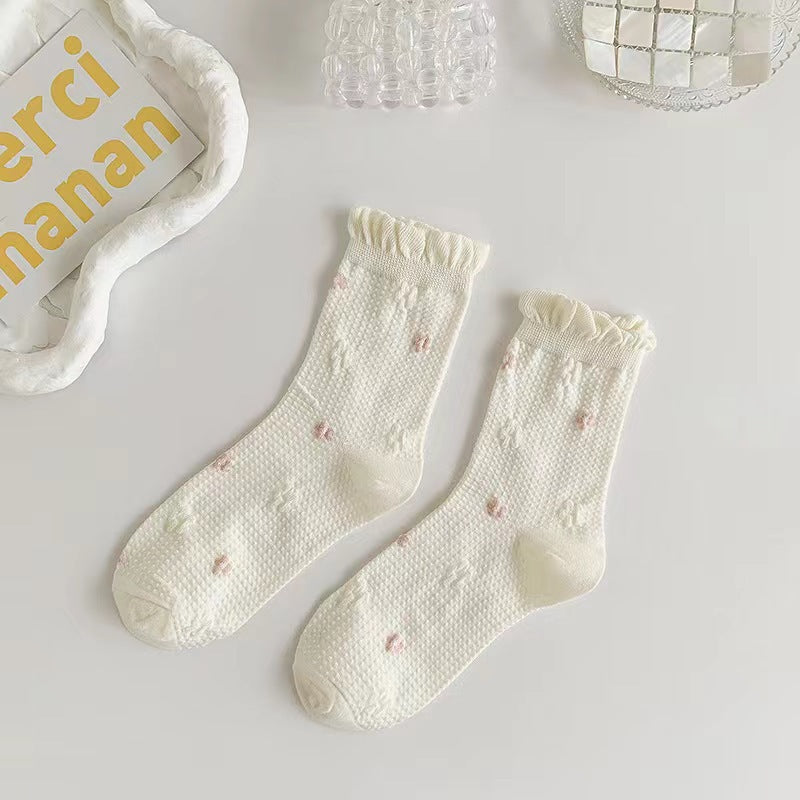 White Lace Fall Socks Ins