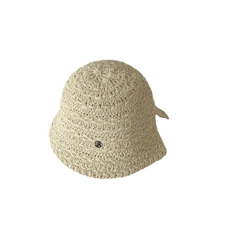 Summer Sun Hat Women's Woven Hollowed Travel Split Cap