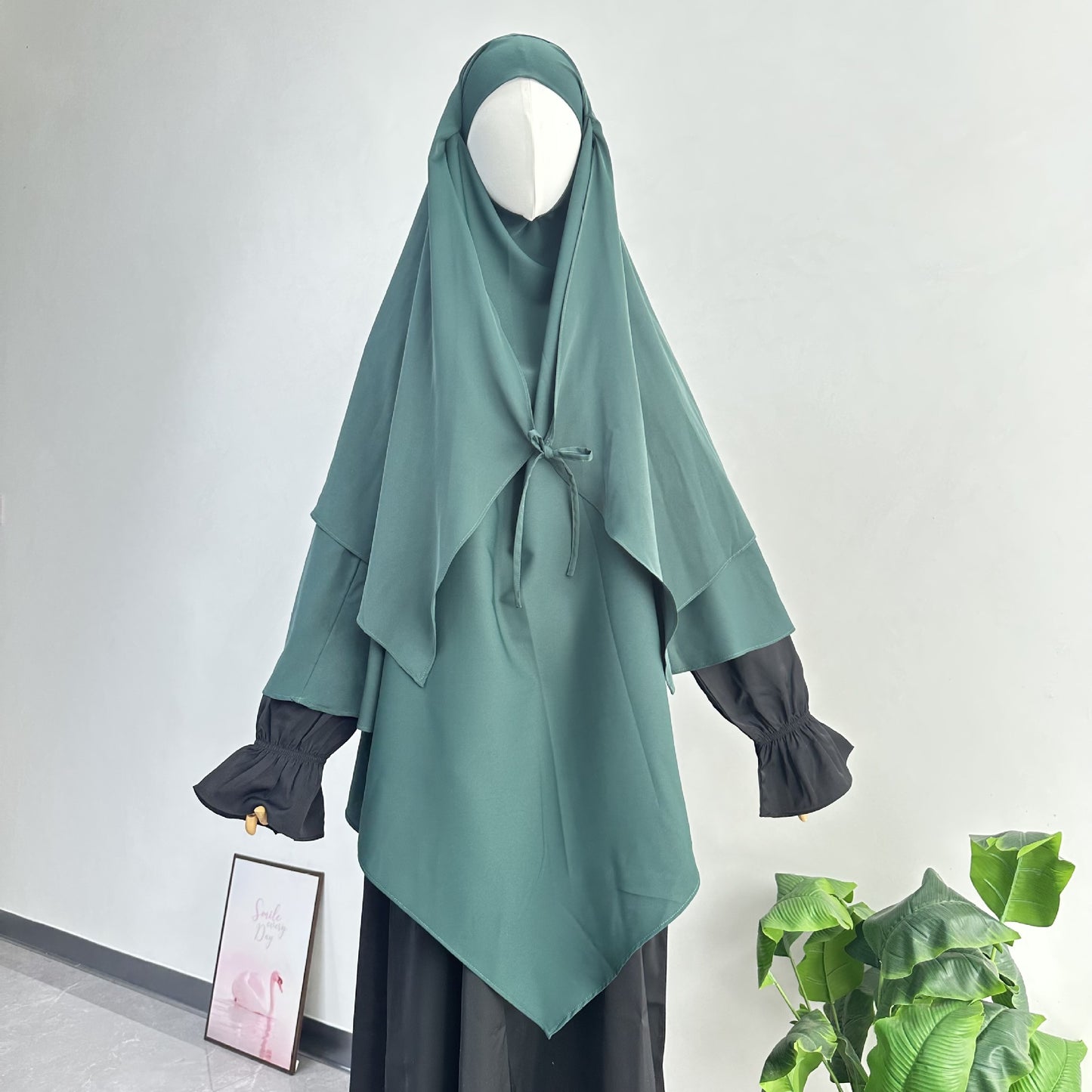Middle East Turkey Solid Color Double-layer Headscarf
