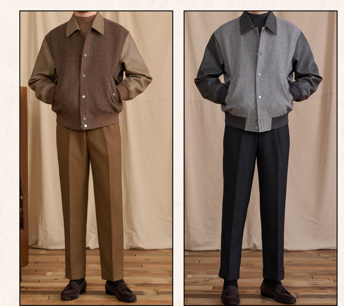 Fashionable Formal Jacket With A Lapel And Patchwork Design Offering Warmth