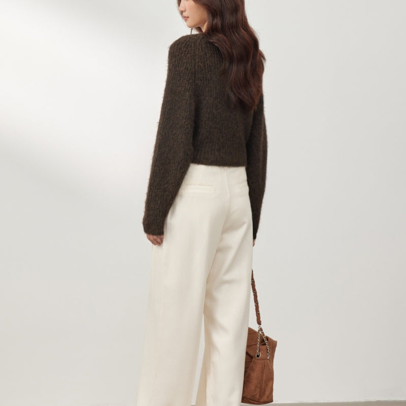 Winter New Lazy Wind Design Sense Loose Cropped Sweater