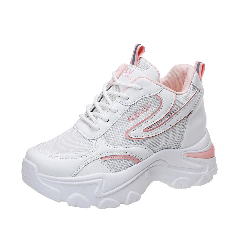 Lace-up Thick-soled Inner Heightening Casual Women's Shoes