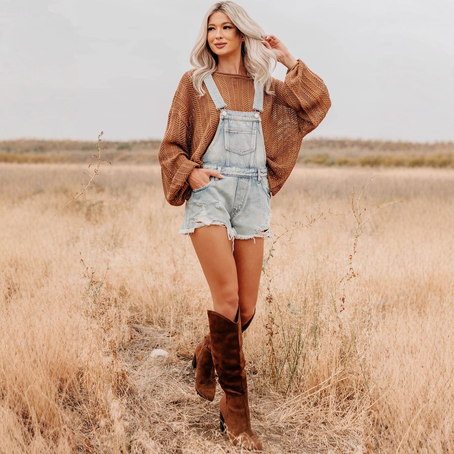 Women's Casual Outdoor Denim Overalls Shorts