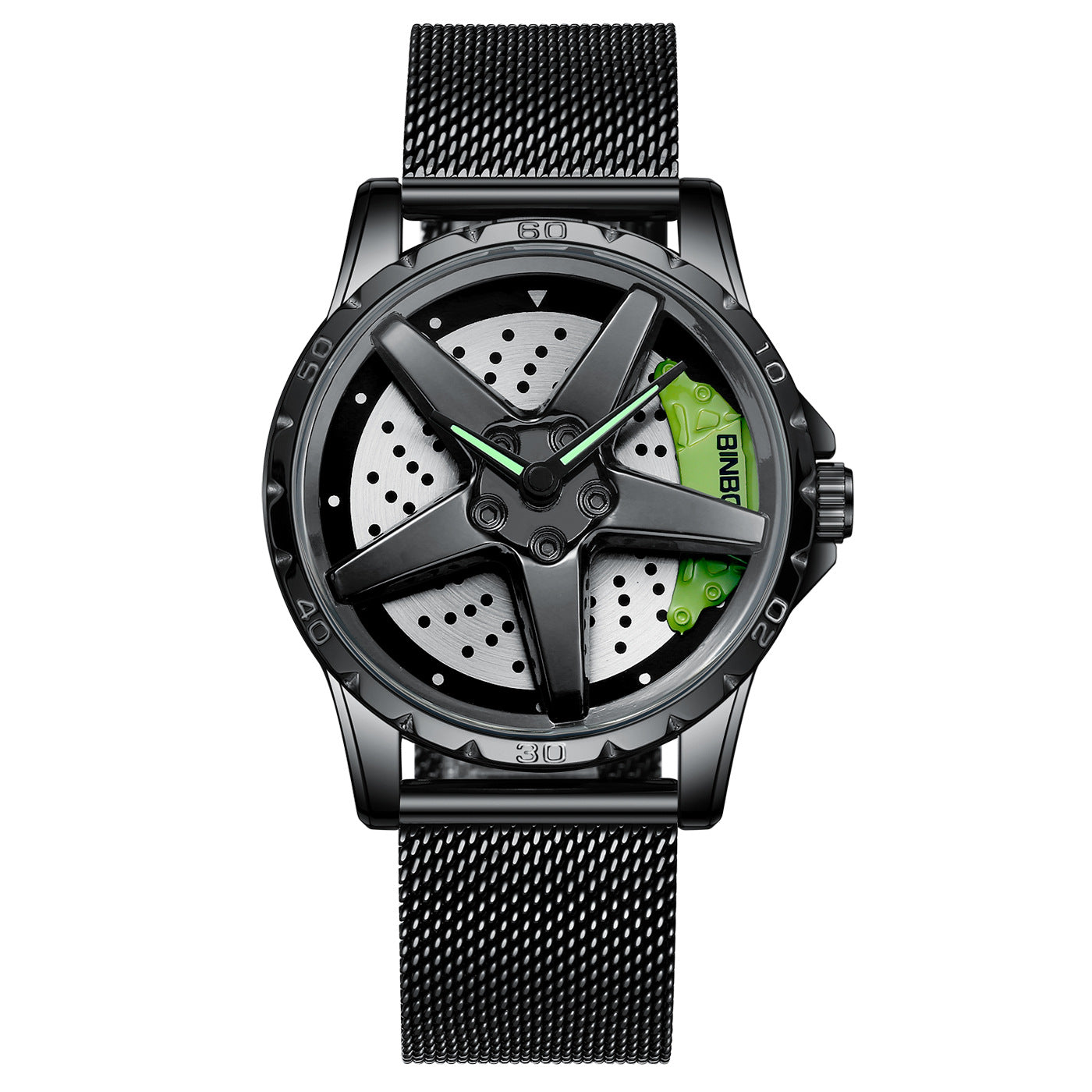 Motorcycle Engine Brake Caliper Watch For Men, Car Wheel Hub Dial