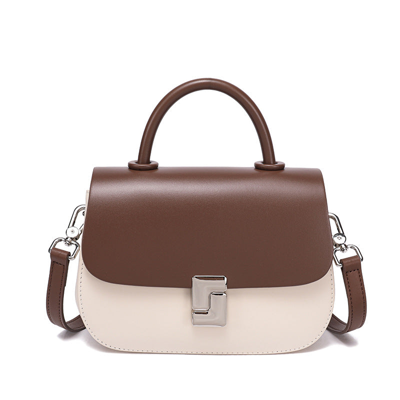 Retro Exquisite Leather Handbag Women's Shoulder Crossbody Saddle Bag