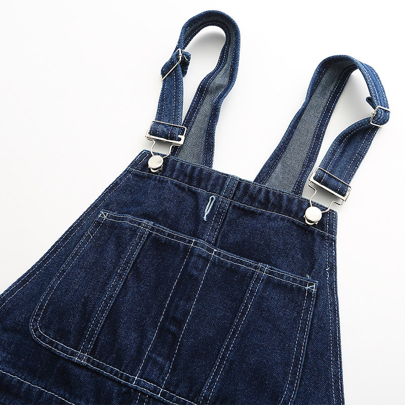 Working Bib Top Pants Men's Denim Loose Denim Jumpsuit