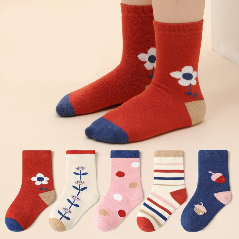 Children's Autumn And Winter Tube Cotton Socks