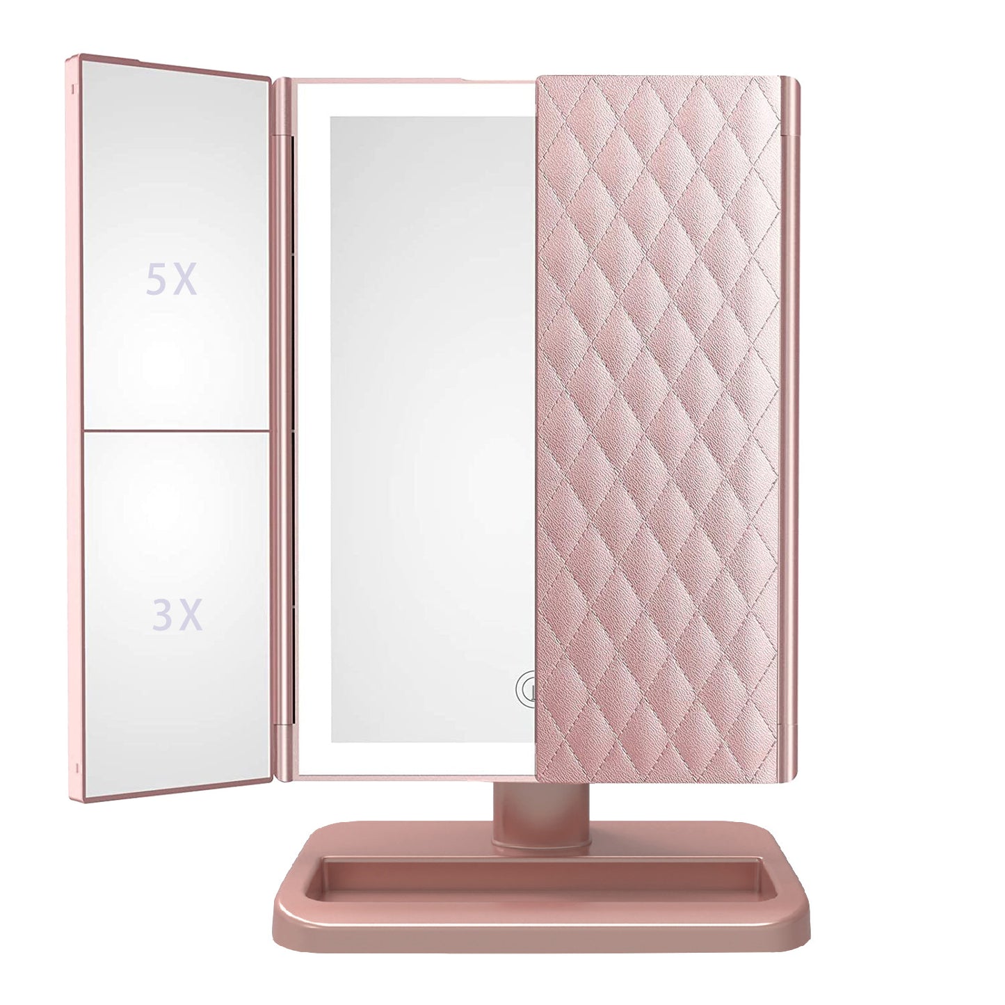 Desktop Fill Light With Light Folding Tri-fold Shell L Makeup Mirror