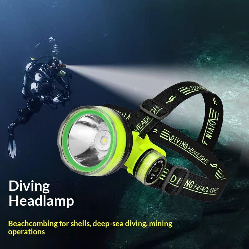 Diving Strong Light Fixed Focus Head-mounted Long Battery Life Diving Head Fishing Light