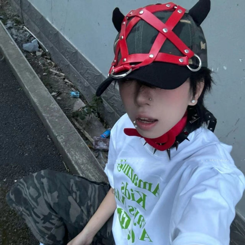 Duck Tongue Personality Original Camouflage Five-pointed Star Hat