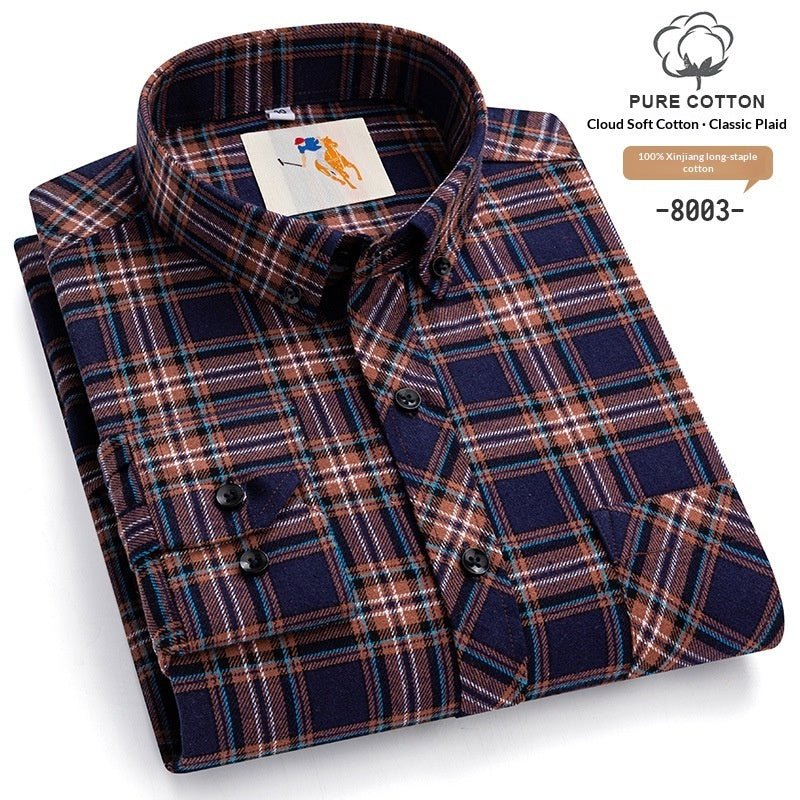 AutumnWinter Youth Brushed-Flannel Plaid Shirt