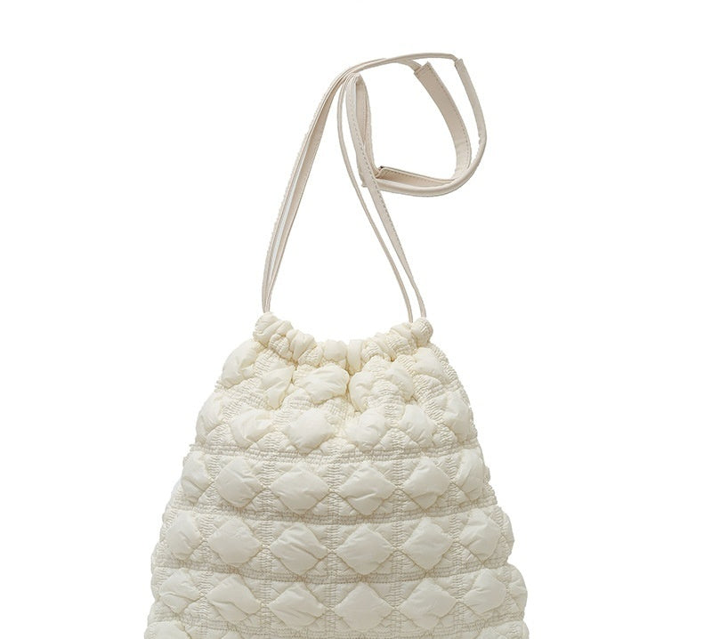 Diamond Bucket Fashion Pleated Crossbody Bag