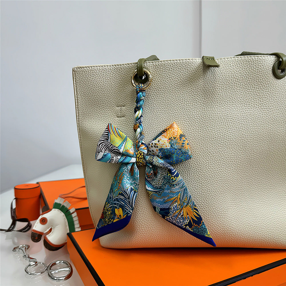 Women's Polyester Bag Decorative Scarf Pendant