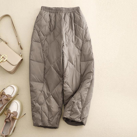 Outer High-end Loose Quilted High Waist Pants