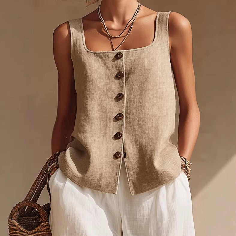 Front-button Cardigan Top And Pants Set