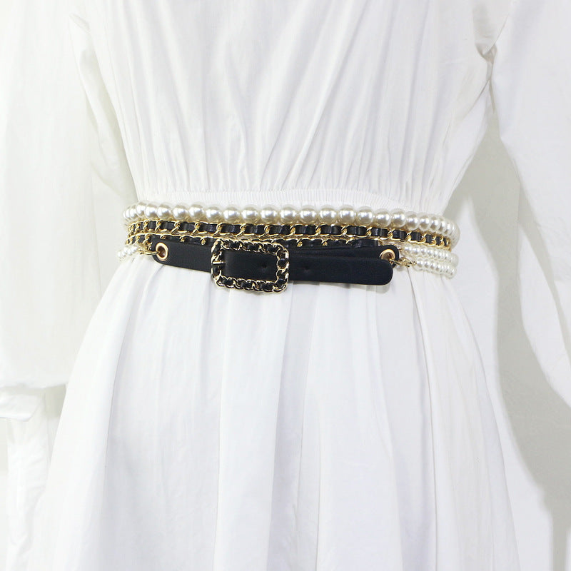 Women's Fashion Pearl Chain Waist Chain