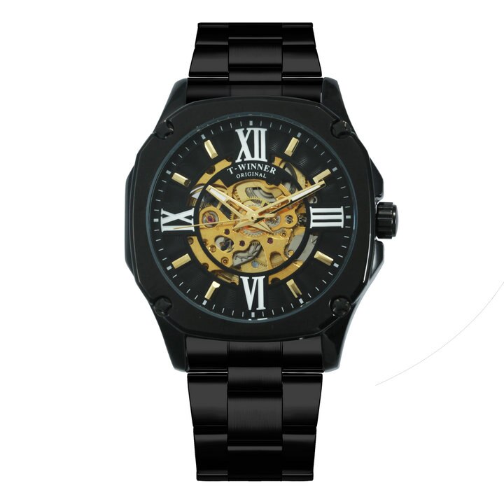 Fashion hollow men's mechanical watch