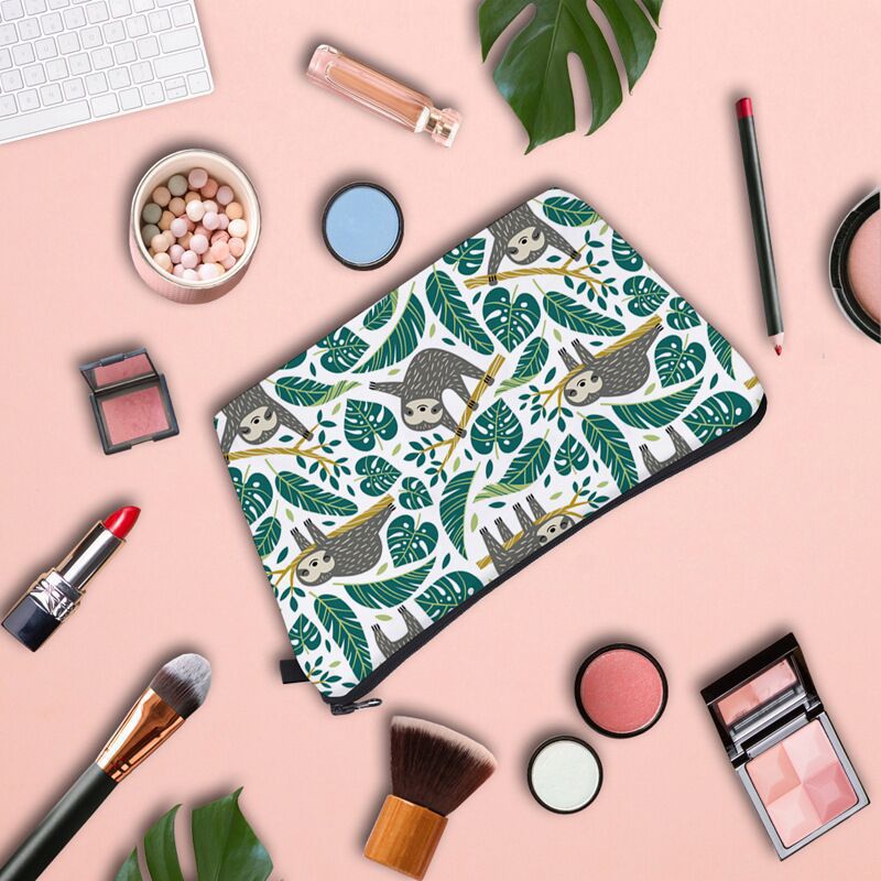 Women's Printed Waterproof Canvas Makeup Clutch Bag