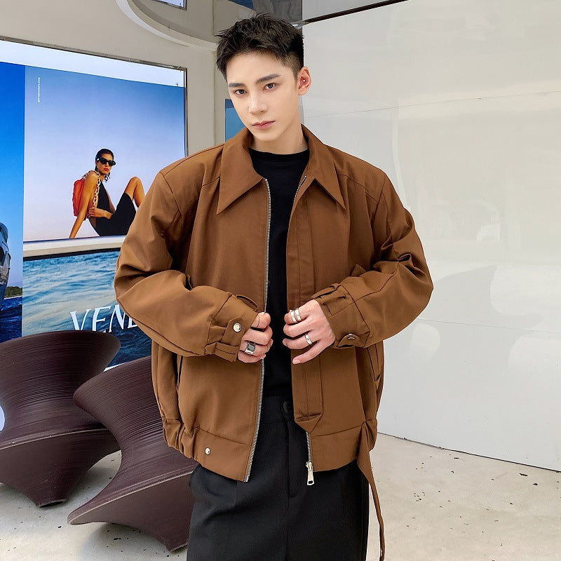 Fashion Men's Lapel Loose Windproof Coat