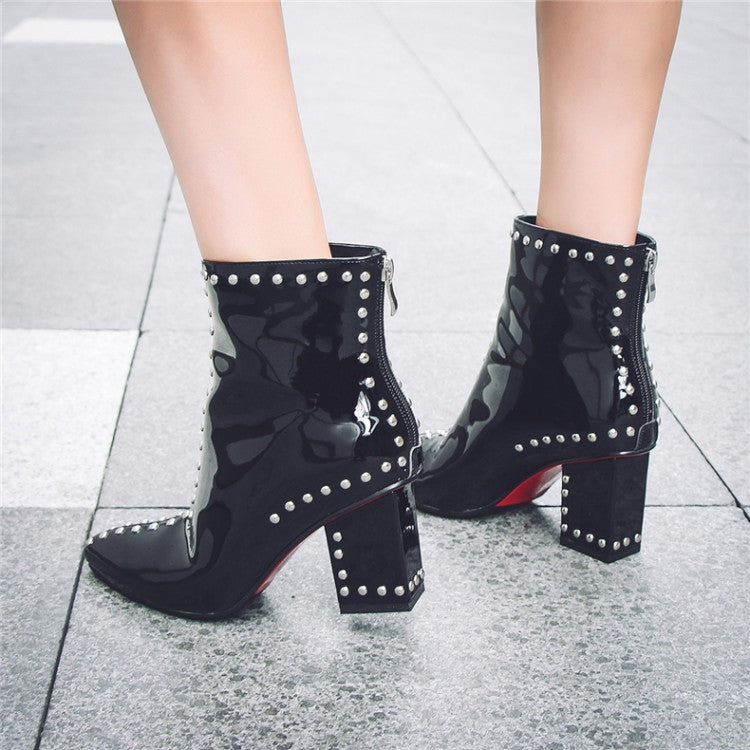 Pointed high-heeled Martin boots