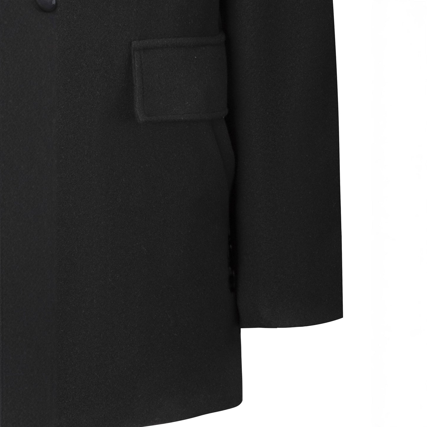 Koreansk Herre Mellemlang Foret Dobbeltsidet Uld Trenchcoat