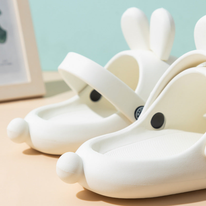 Summer New Women's Buck Teeth Rabbit Hole Shoes Poop Feeling Outdoor Household Soft Bottom Slippers Non-slip