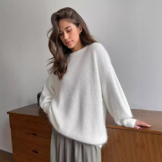 Idle Style Loose Soft Thickened Round Neck Sweater