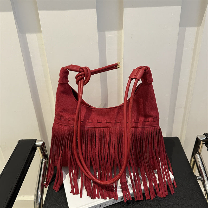Womens Bohemian Retro Tassel Shoulder Crossbody Bag