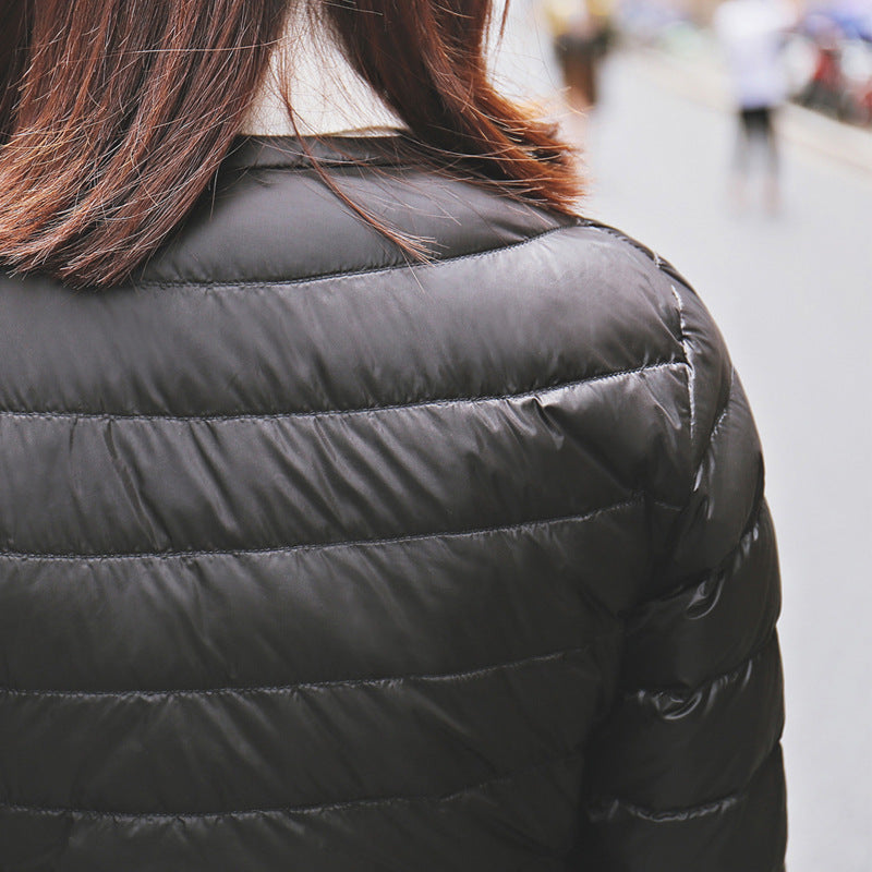 Down Jacket Women's Lightweight Collarless Fashionable All-match Short Coat