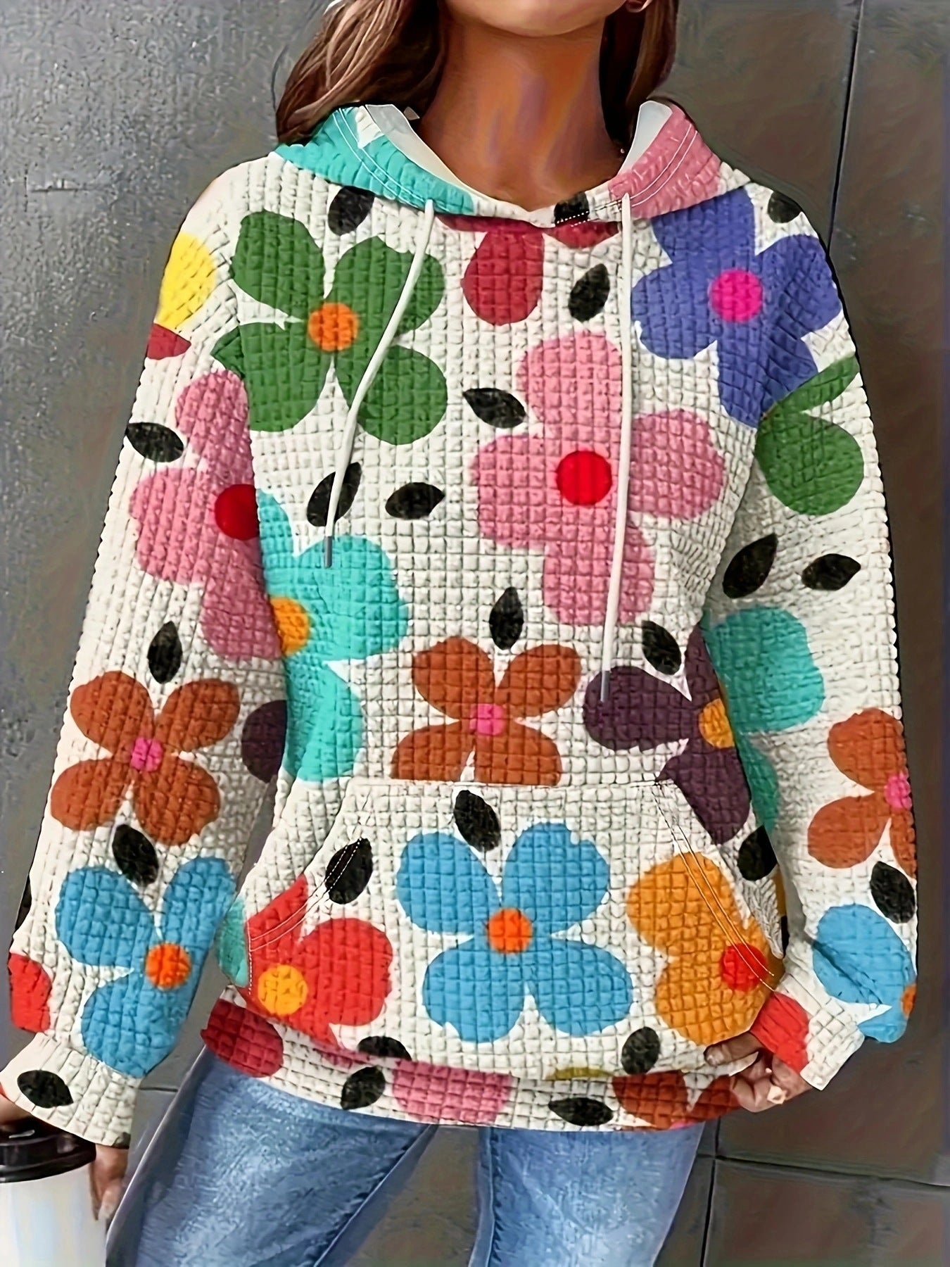 Hooded Sweatshirt Digital Printing Casual Women's Hooded Sweatshirt