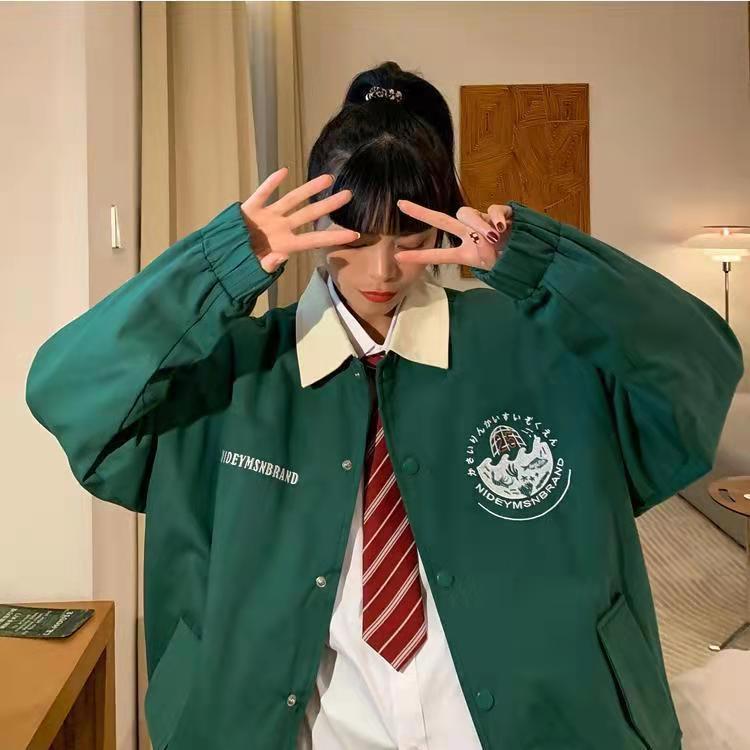 Loose Student Bf American Retro Baseball Jacket Tide