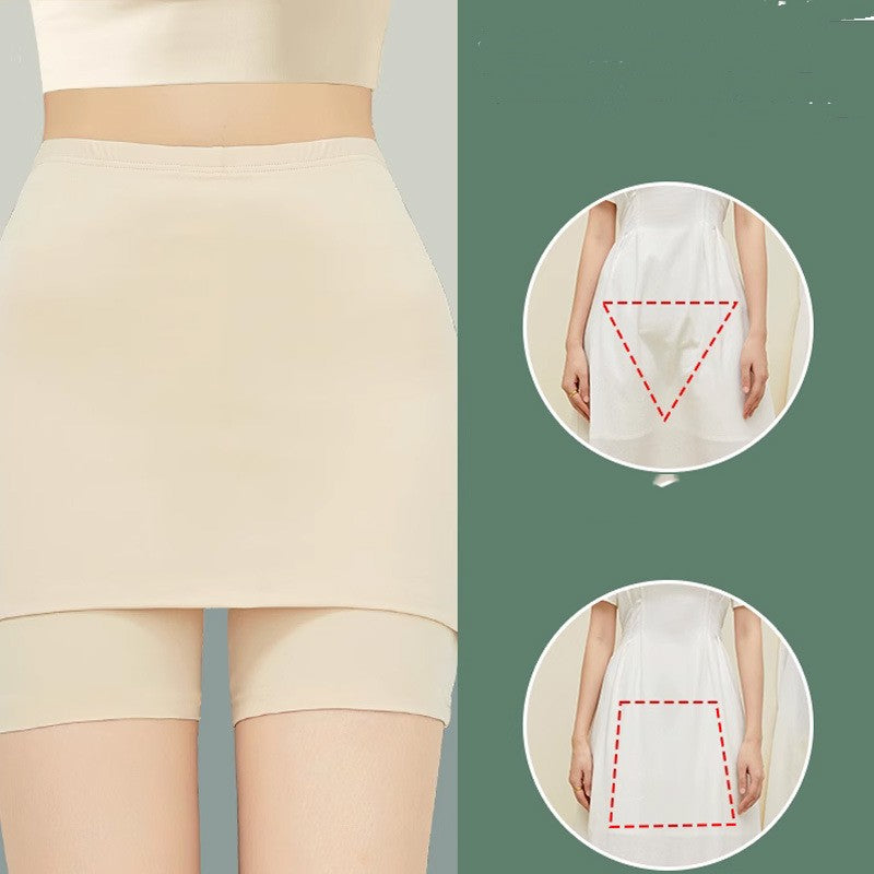 Women's Anti-exposure Ice Silk Safety Pants No Curved-edge High Waist Belly Contracting Shorts