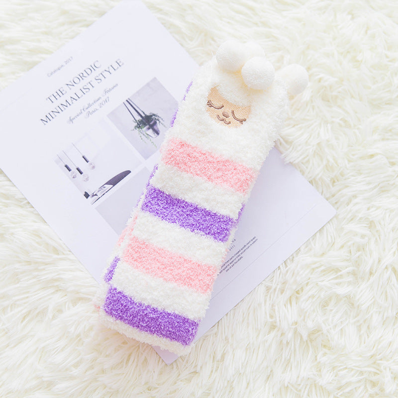 Autumn And Winter Long Coral Velvet Socks Women's Over The Knee Thickened