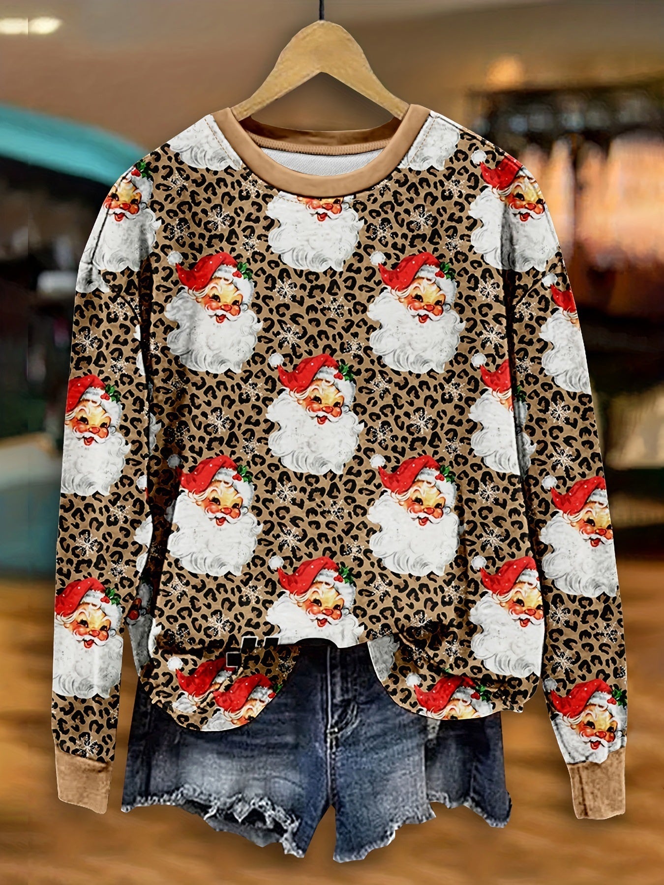 3D Digital Printing Women's Trendy Round Neck Sweater