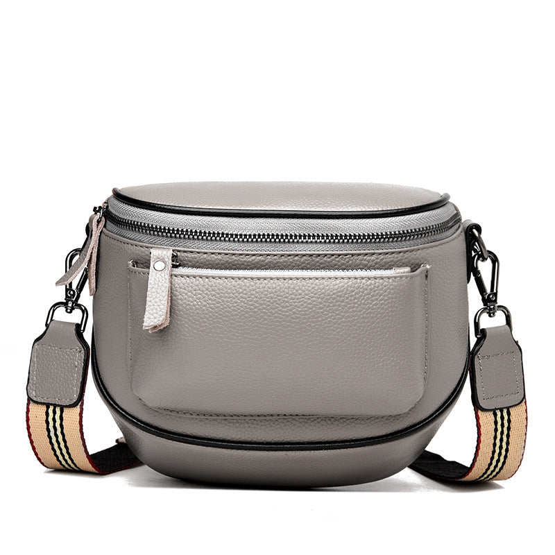 Fashion Lady Leather Diagonal Saddle Bag