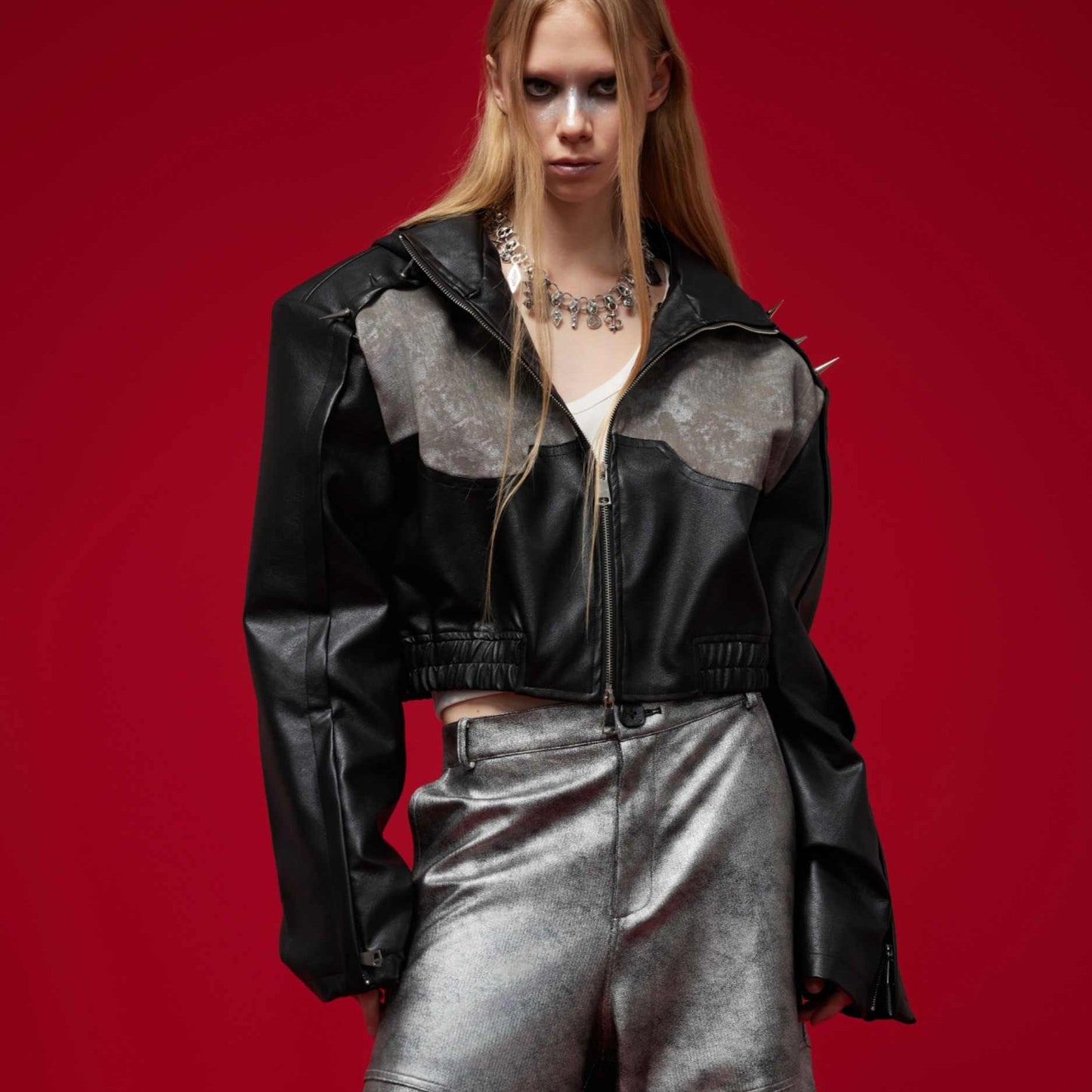 Metal Rivet Punk Short Coat