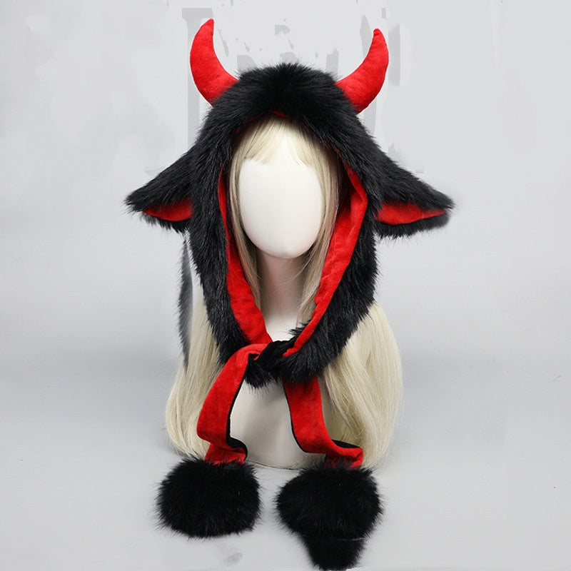 Cute Yak Wool Plush Outdoor Earflap Hat