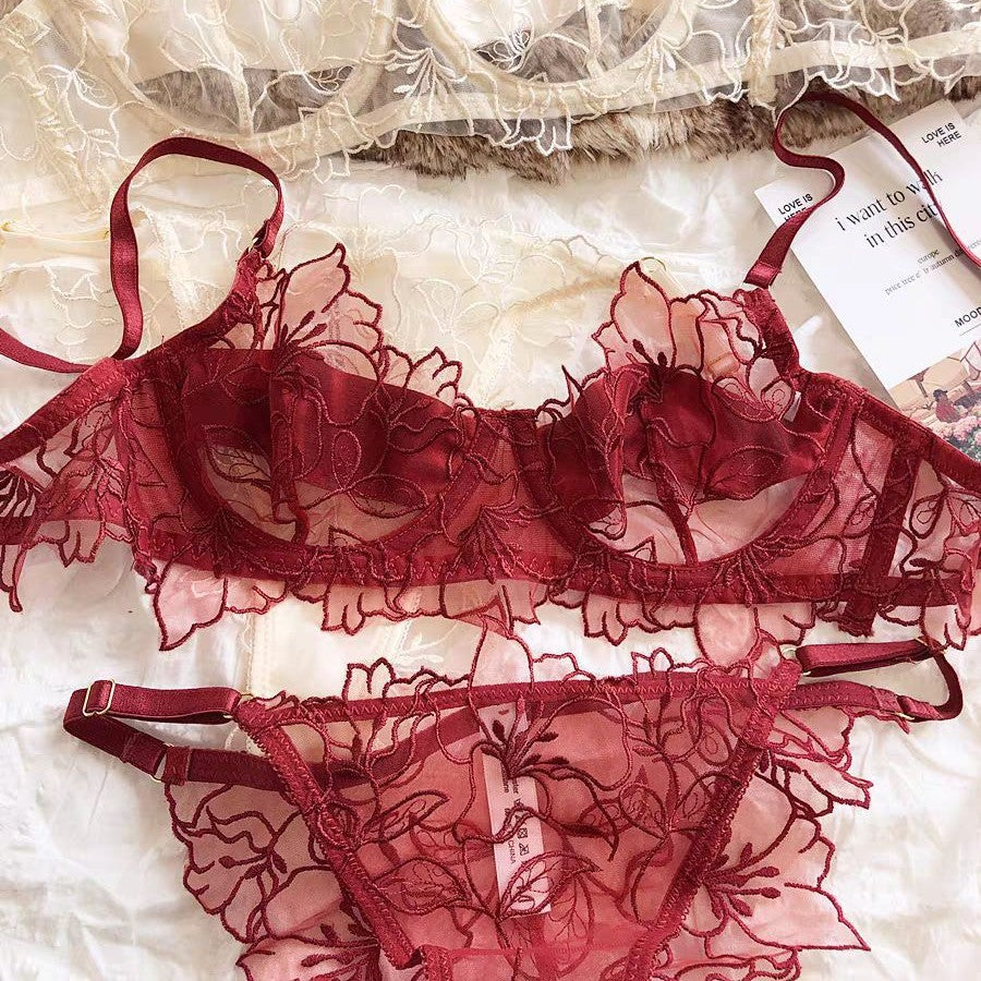 Lace Red Zodiac Year Bra And Panty Set