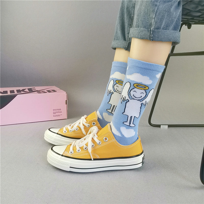 Japanese Fashion Creative Cartoon Angel Socks For Men And Women