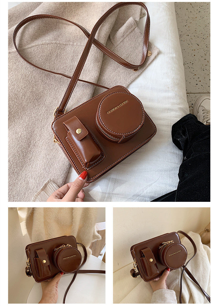 One shoulder bag camera shape bag