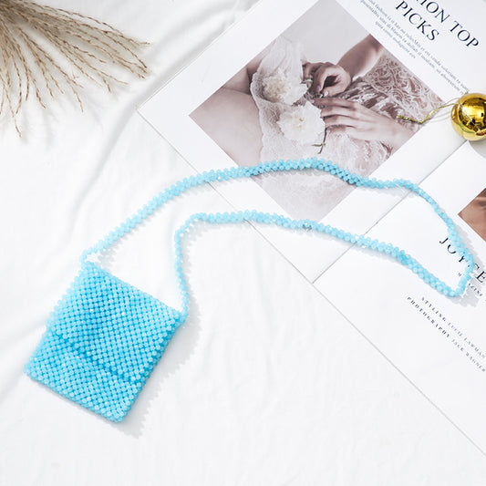 Multicolor Crystal Beaded Mini Crossbody Handbag