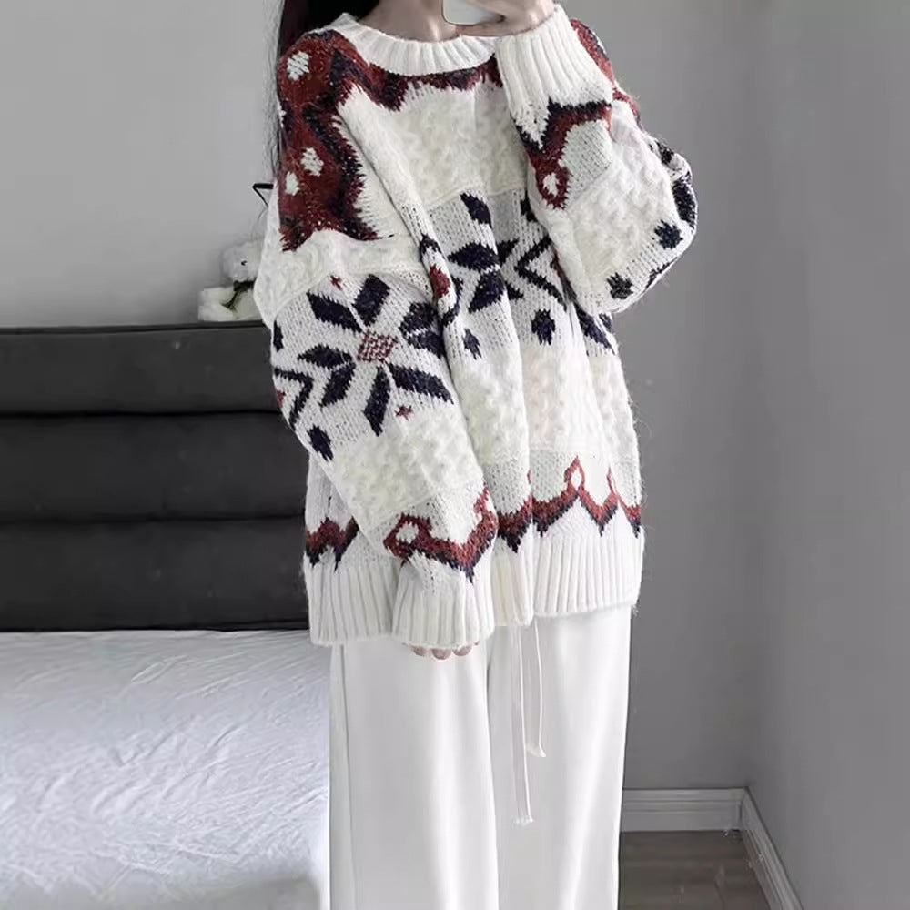 New Design Sense Outer Wear Loose Soft Glutinous Knitted Top