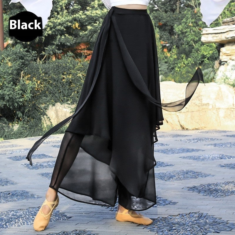 Women's Loose Elegant Snow Practice Wide-leg Pants