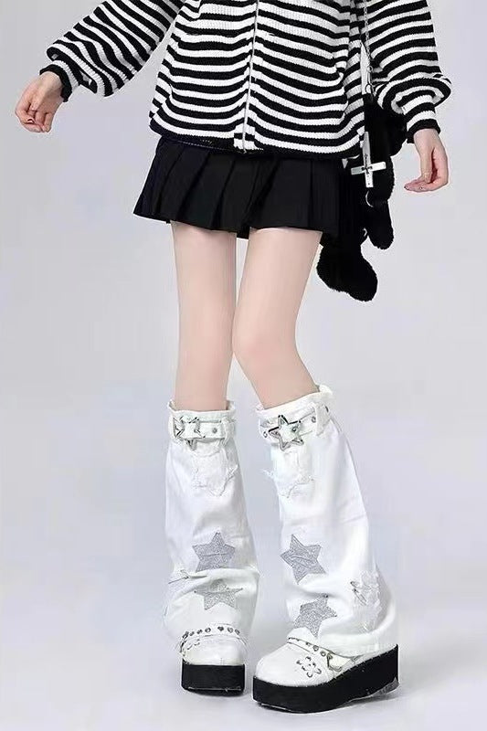 Embroidery Pentagram Female Mid-calf Length Loose Socks