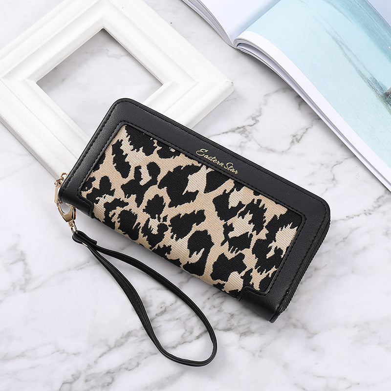 European And American Wallet Female Long Leopard Print Fashion Classic Large Capacity Zipper Multi-functional Multi-card-slot Clutch Female