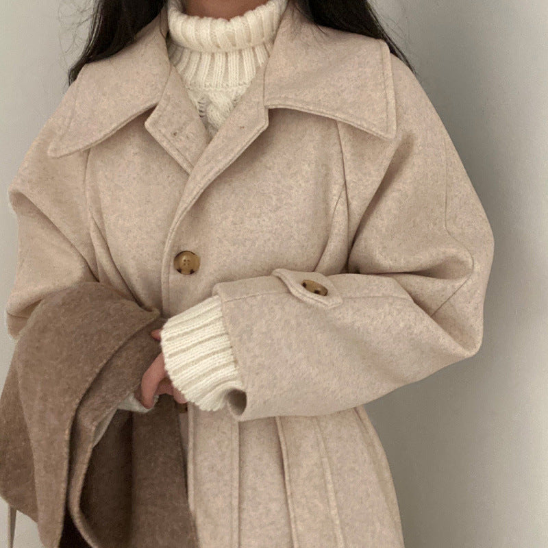 Temperament Long Woolen Coat