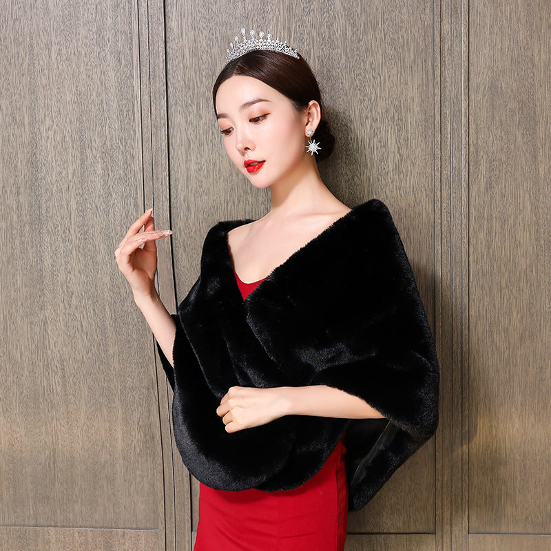 One Word Autumn And Winter Fox Bridal Wedding Fur Wedding Shawl