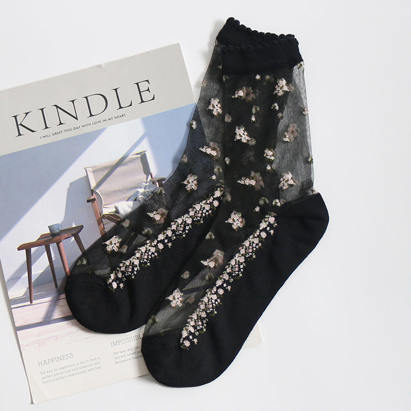 Jacquard crystal socks